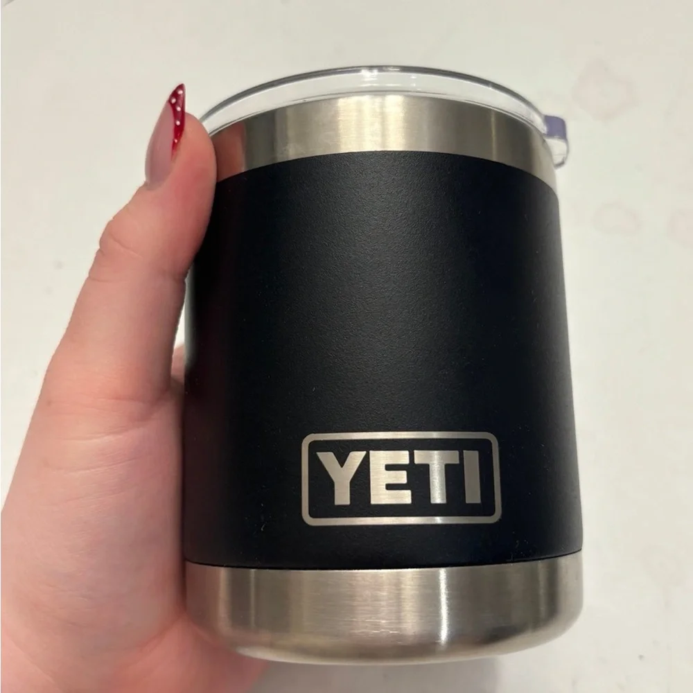 Yeti Black Stainless Lowball Tumbler with Clear Lid